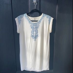 Blue and Ivory Dress: Size Small